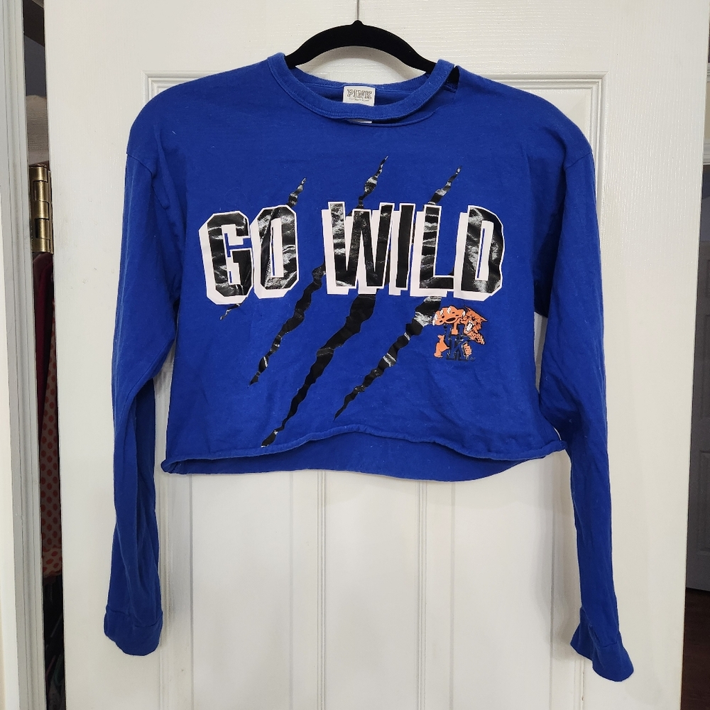 VS PINK KY Kentucky Cats Wildcats Crop Top Shirt
